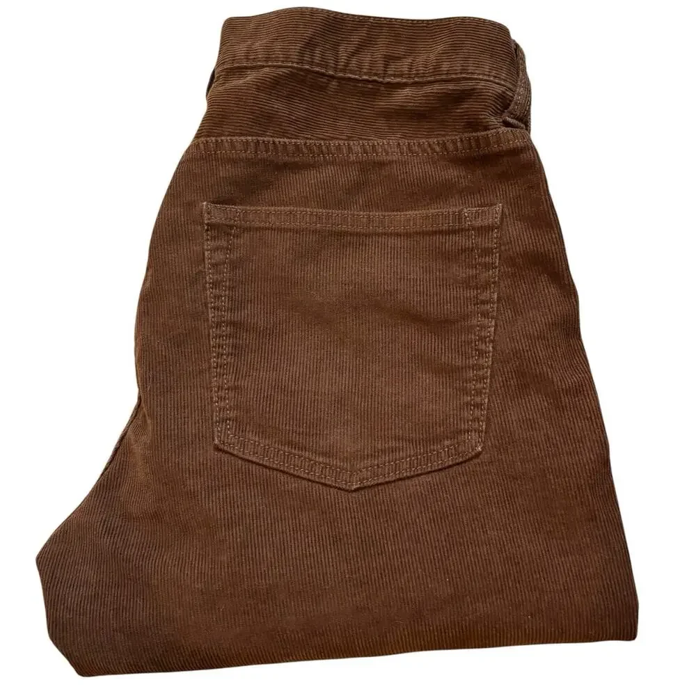 J. Crew 770 Straight Fit Dark Khaki Corduroy 5-Pocket Pant 32x34 Cotton Stretch*